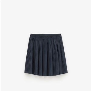 Zara Girls Navy Faux Suede Pleated Skirt-Size 7